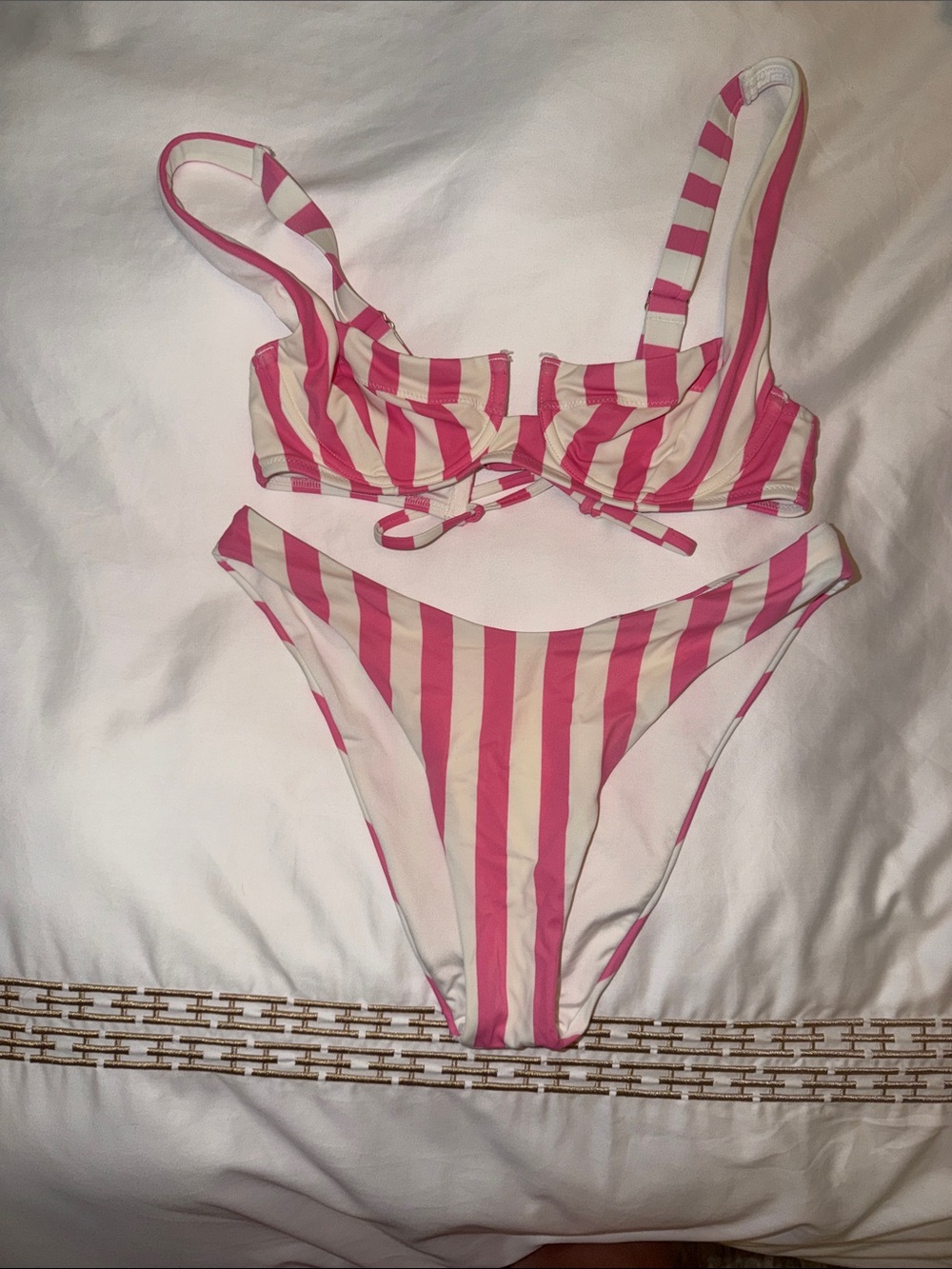 Victoria's Secret Pink and White Striped Girls' Bikini